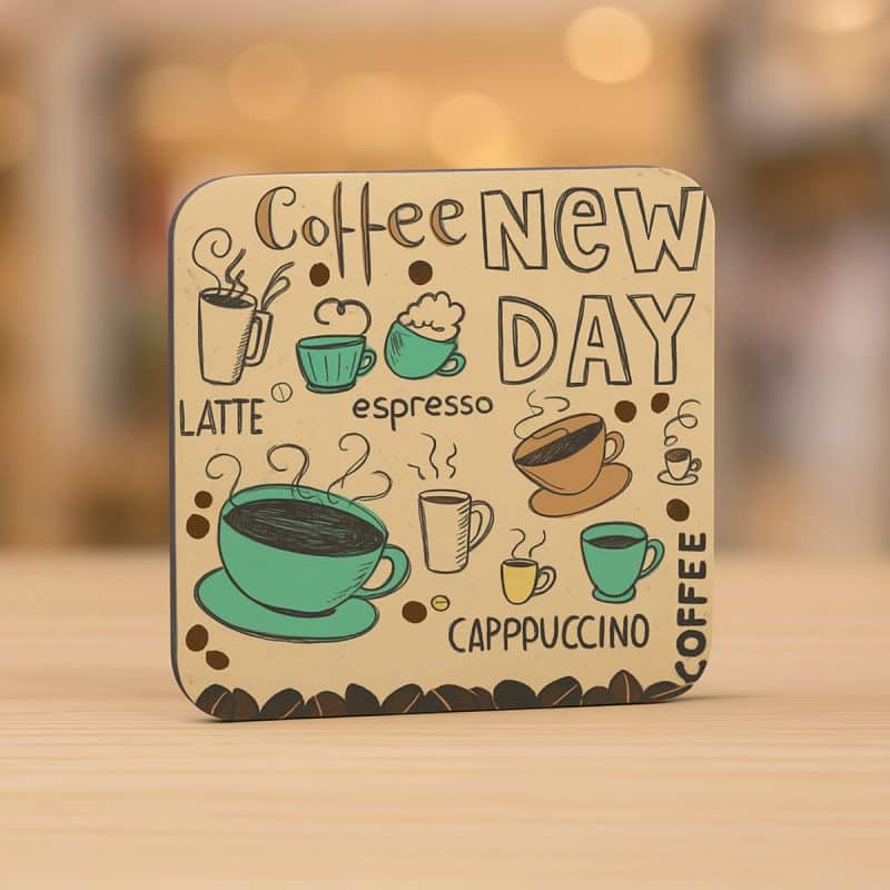 Natúr fa poháralátét négyzet