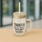 Befőttes üveg víztiszta logós bögre