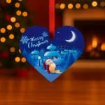 karácsonyfadísz akril szív