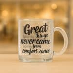 Üveg víztiszta bögre