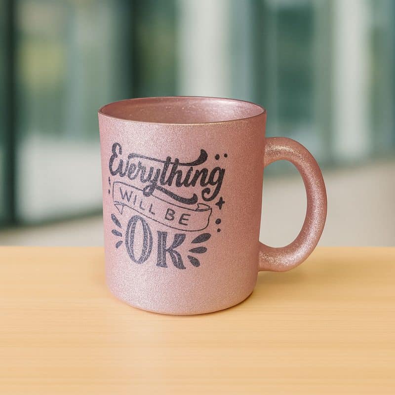 Üveg glitteres bögre